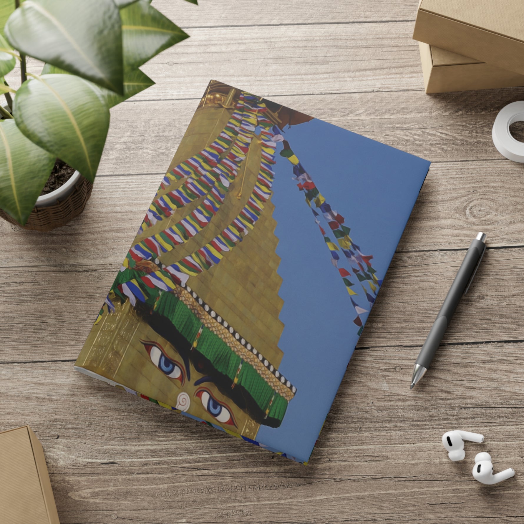 Hardcover Notebook with Puffy Covers - Nepal, Stupa with Buddha's Eyes (Variant 3)