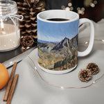 Ceramic White Cup 15oz - Poly Art - Rila Lakes, Bulgaria