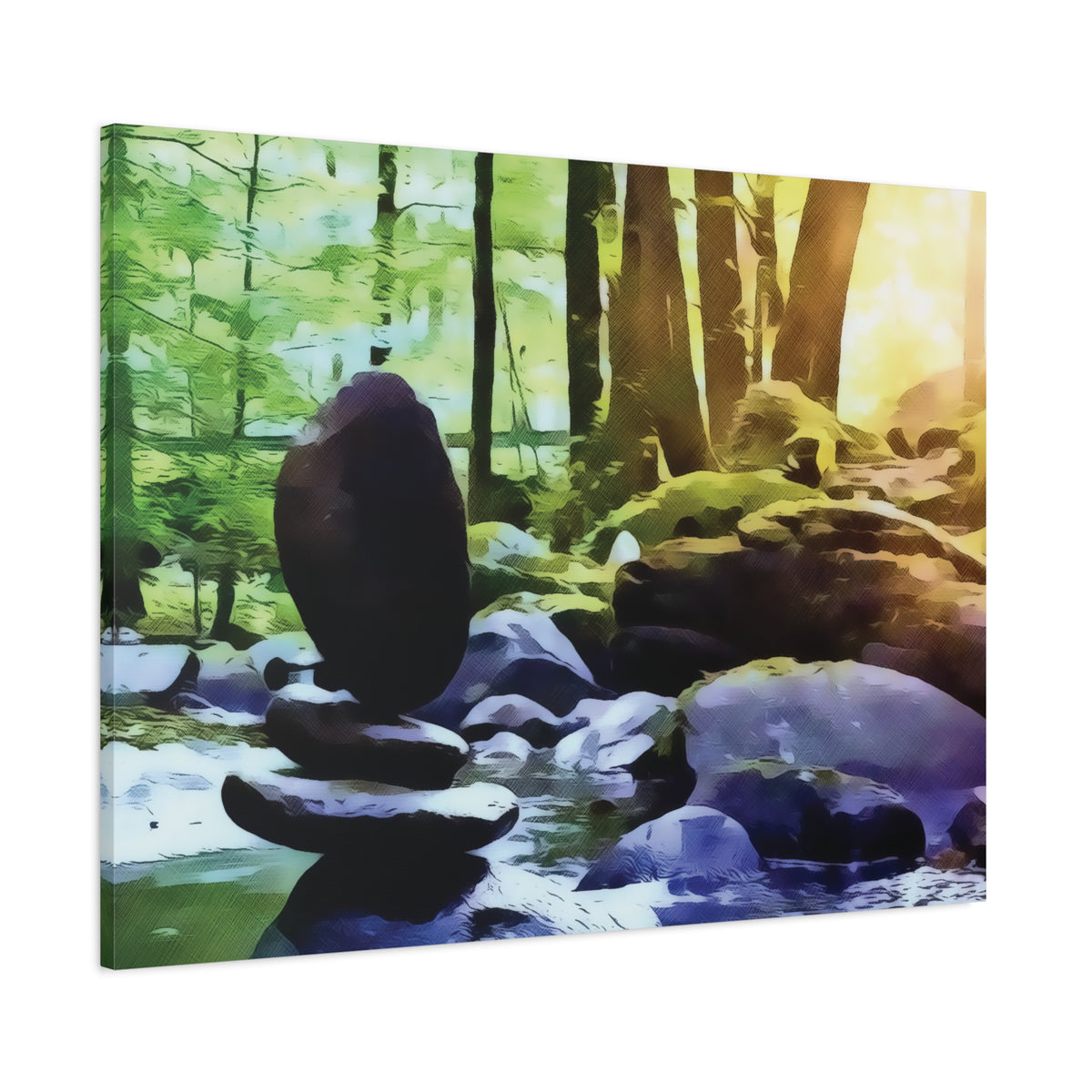 Stretched Matte Canvas - Stone Balance (Variant 2)