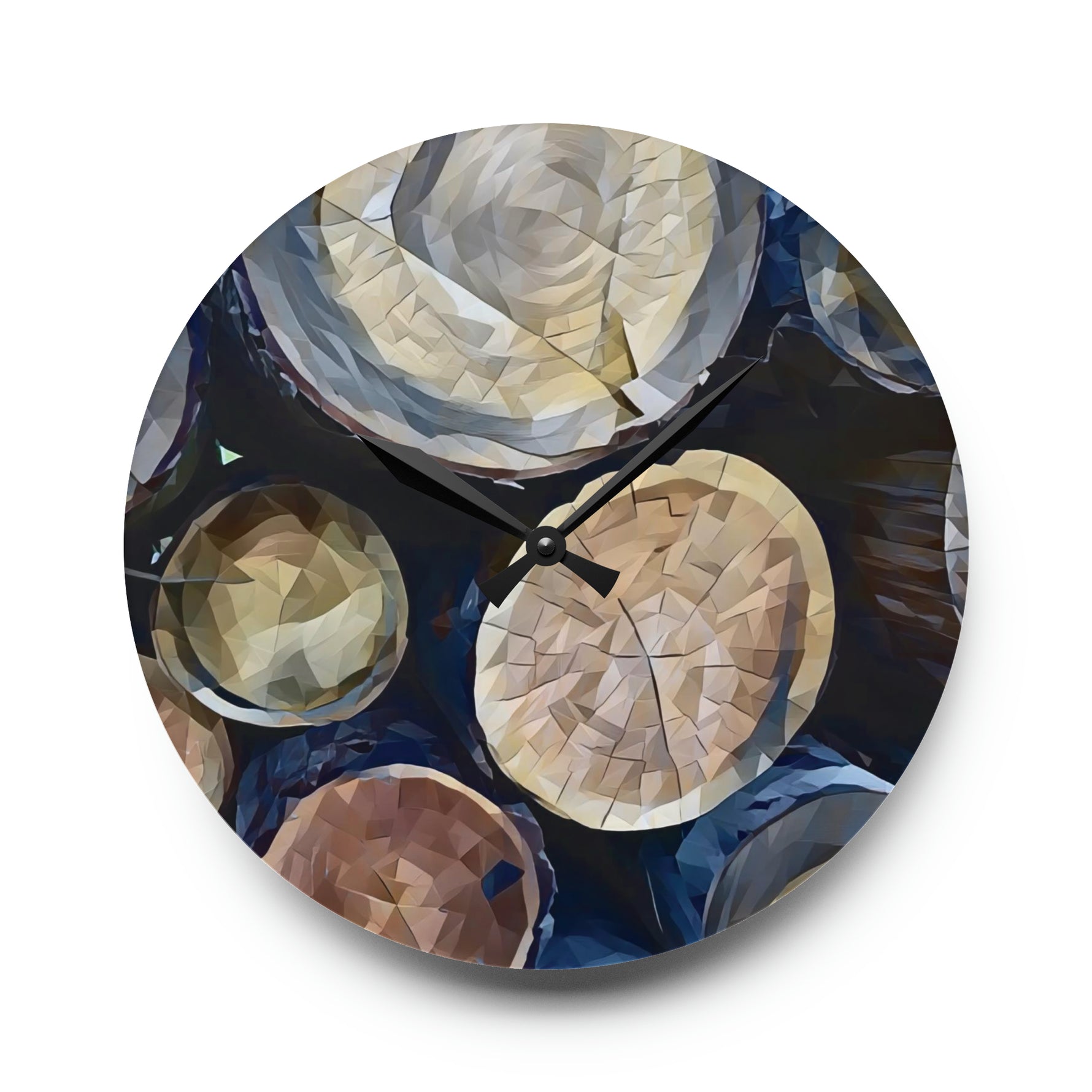 Acrylic Wall Clock - Poly Art - Wooden Trunks (Variant 3)