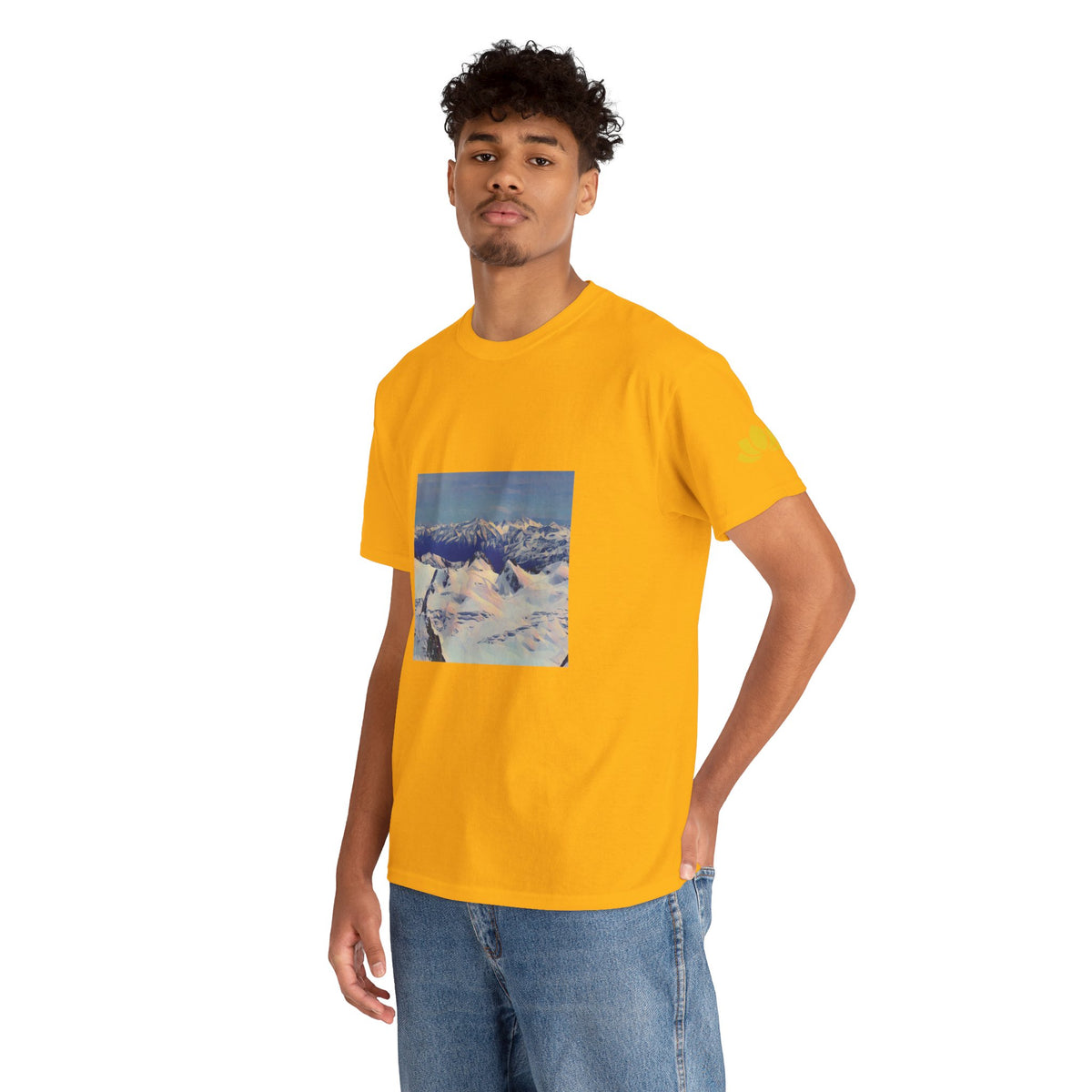 Unisex Heavy Cotton Tee - Poly Art - View from Mont Blanc