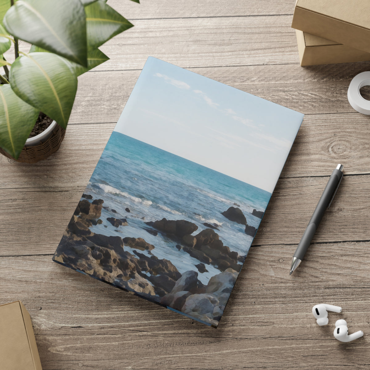 Hardcover Notebook with Puffy Covers - Sea Landscape (Variant 04)