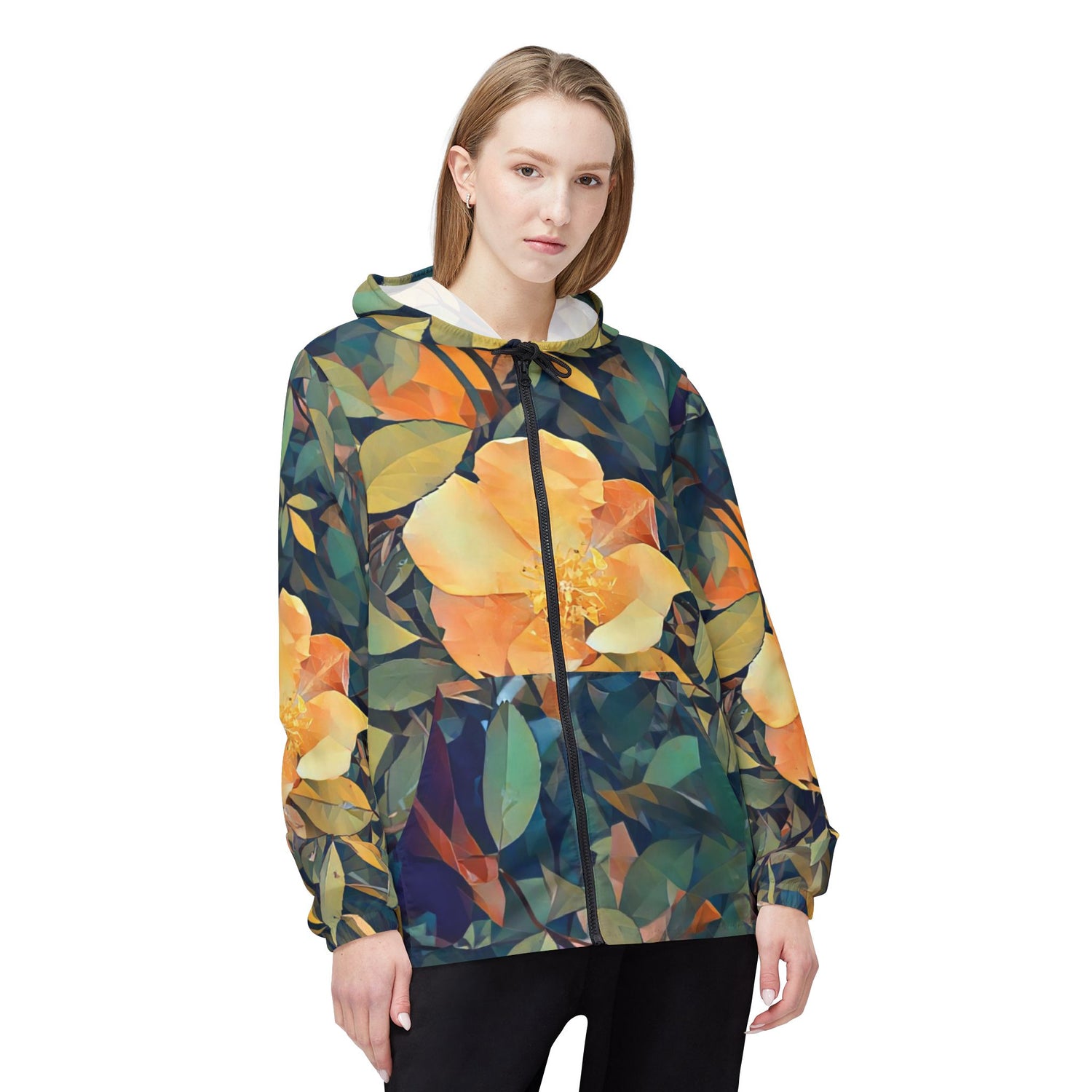 Windbreaker Jacket - Poly Art - Flower of Rose (Variant 2)