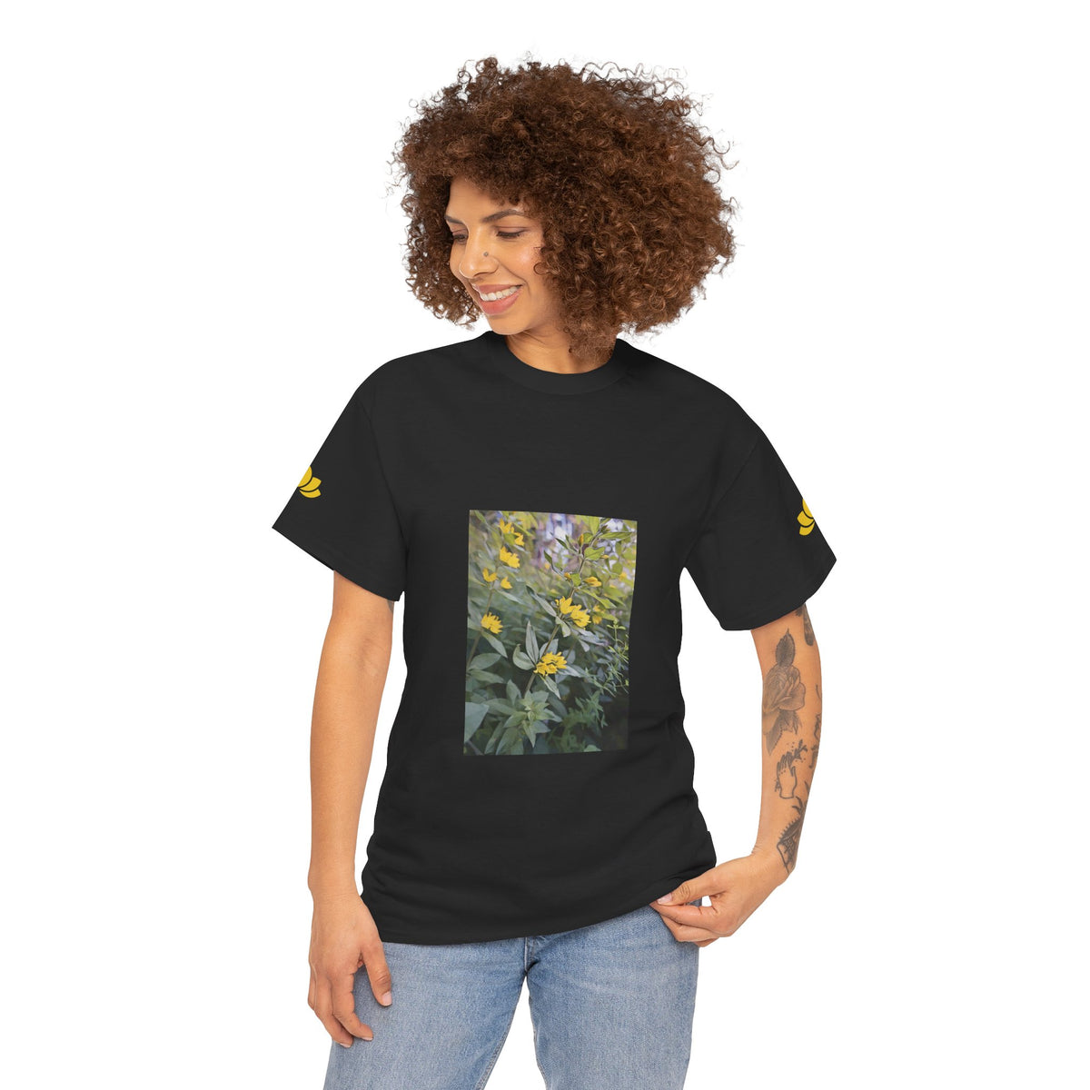 Unisex Heavy Cotton Tee - Poly Art - Flower of Lysimachia