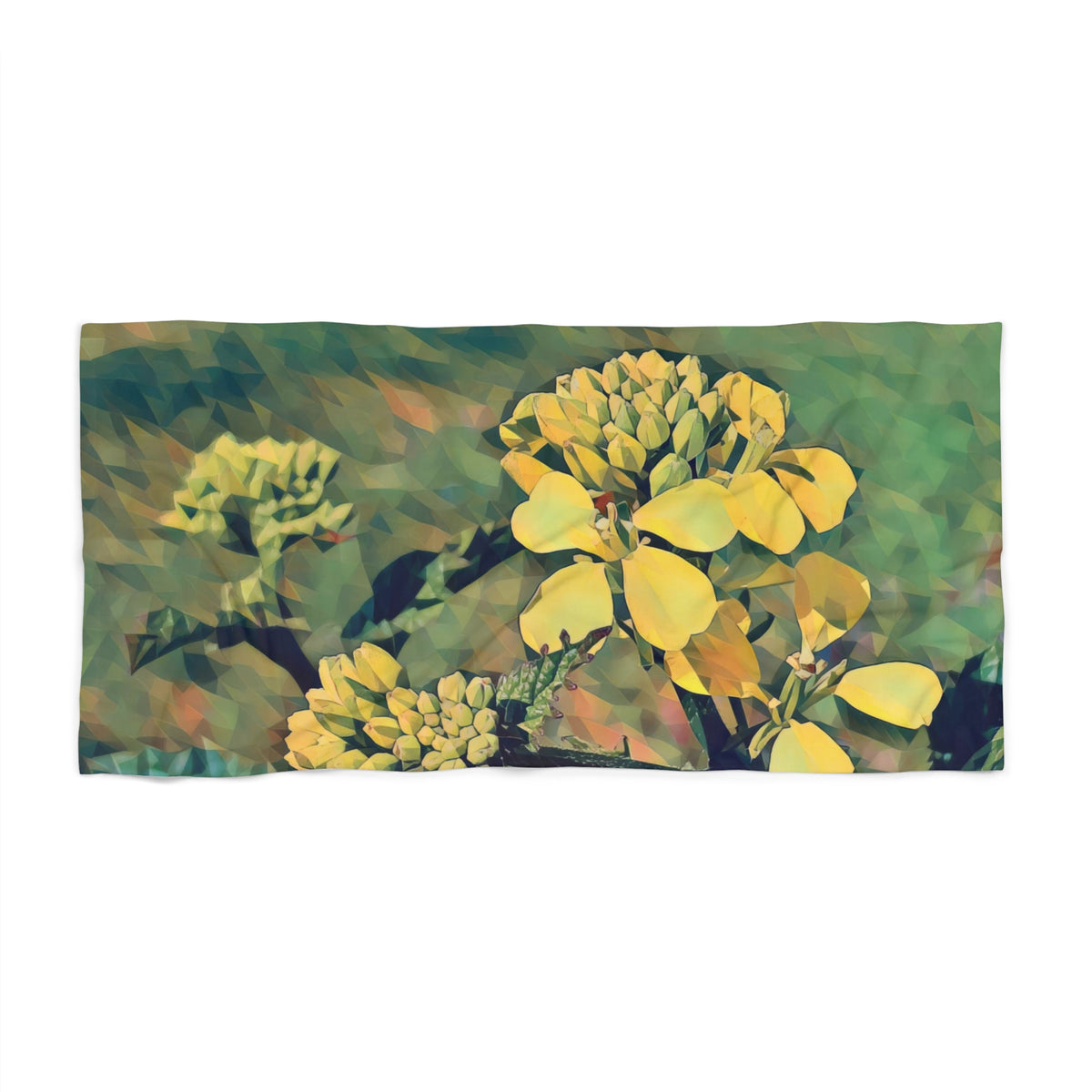 Beach Towel – Poly Art - Flower, Yellow Petals