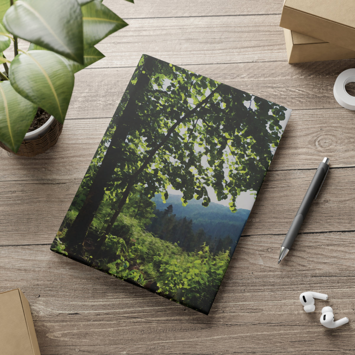 Hardcover Notebook with Puffy Covers - Forest
