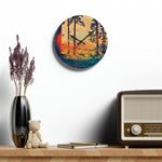 Acrylic Wall Clock - Poly Art - Forest Sunset (Variant 4)