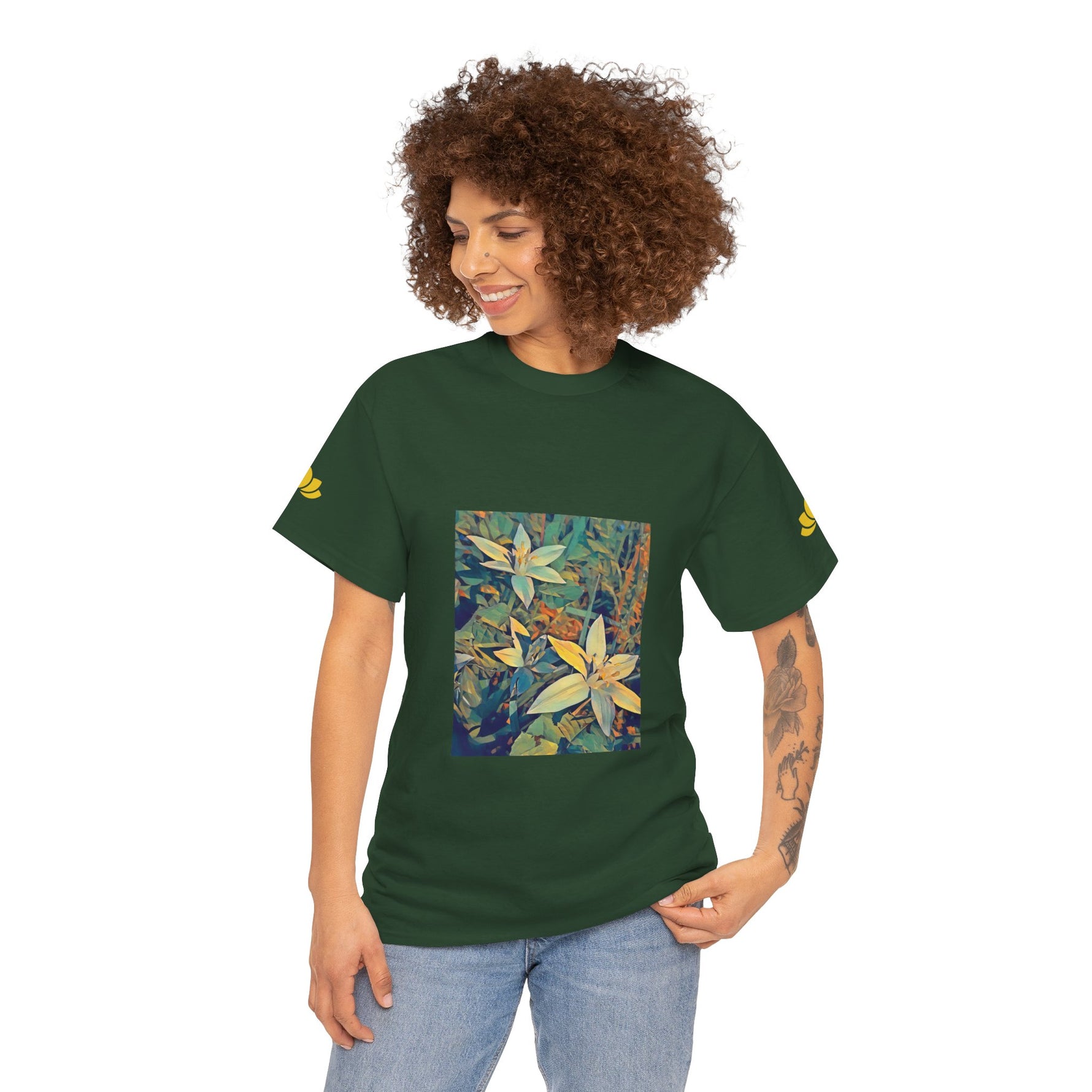 Unisex Heavy Cotton Tee - Poly Art - Flower of Ornithogalum (Variant 2)