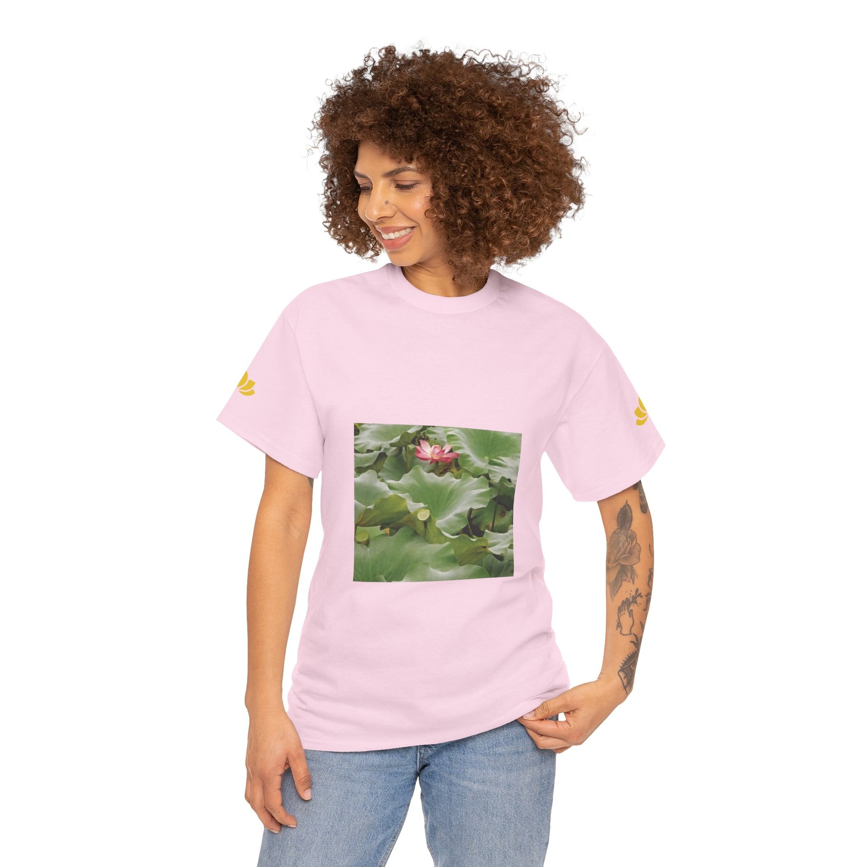 Unisex Heavy Cotton Tee - Flower of Lotus (Variant 2)