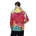 Windbreaker Jacket - Poly Art - Flower of Dahlia in Red (Variant 1)