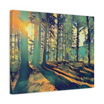 Stretched Matte Canvas - Poly Art - Forest (Variant 09)