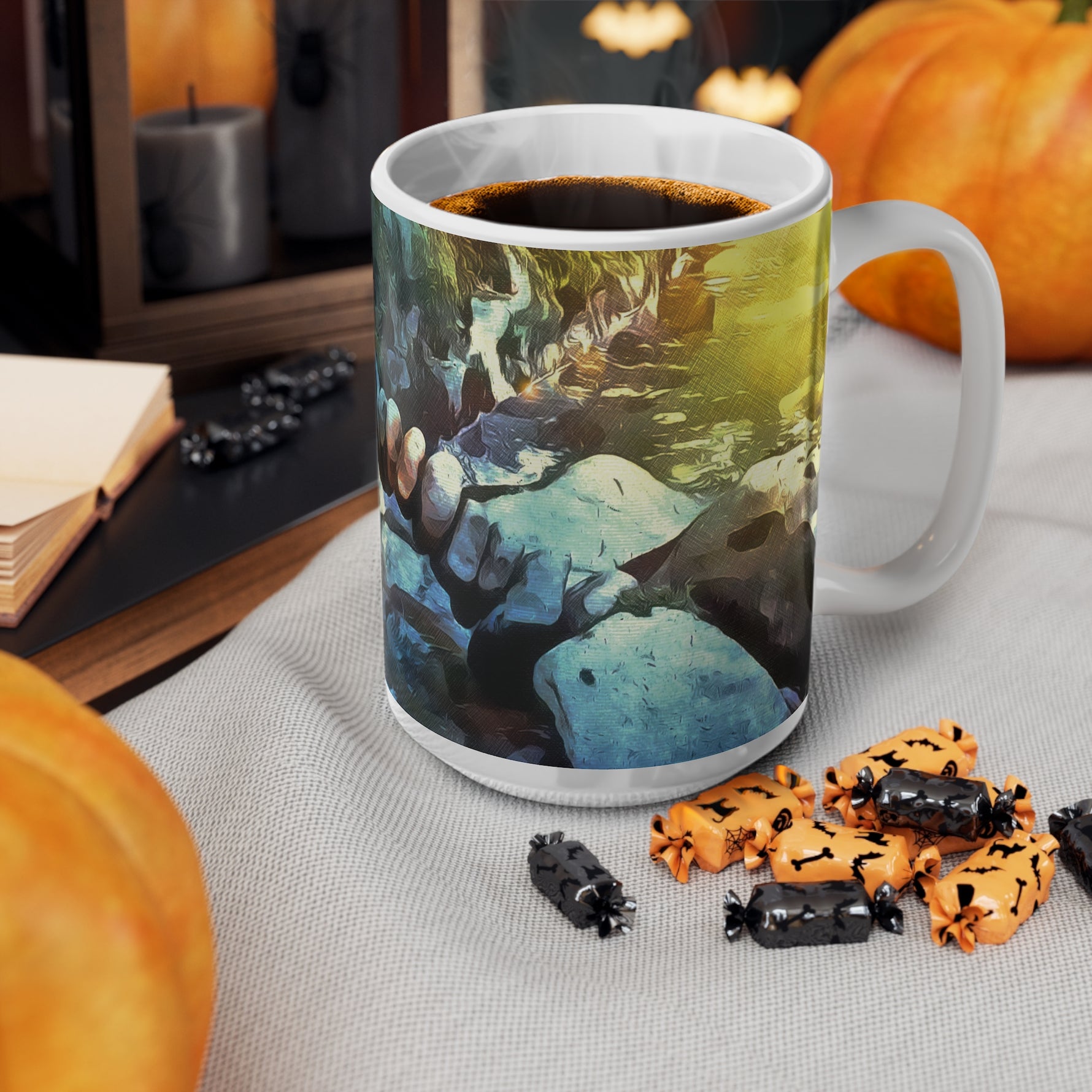 Ceramic White Cup 15oz - Stone Balance (Variant 2)