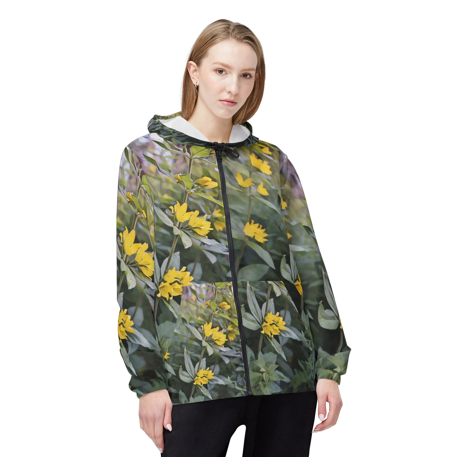 Windbreaker Jacket - Poly Art - Flower of Lysimachia