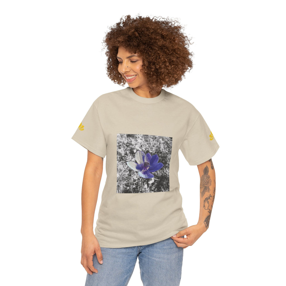 Unisex Heavy Cotton Tee - Poly Art - Flower of Anemone