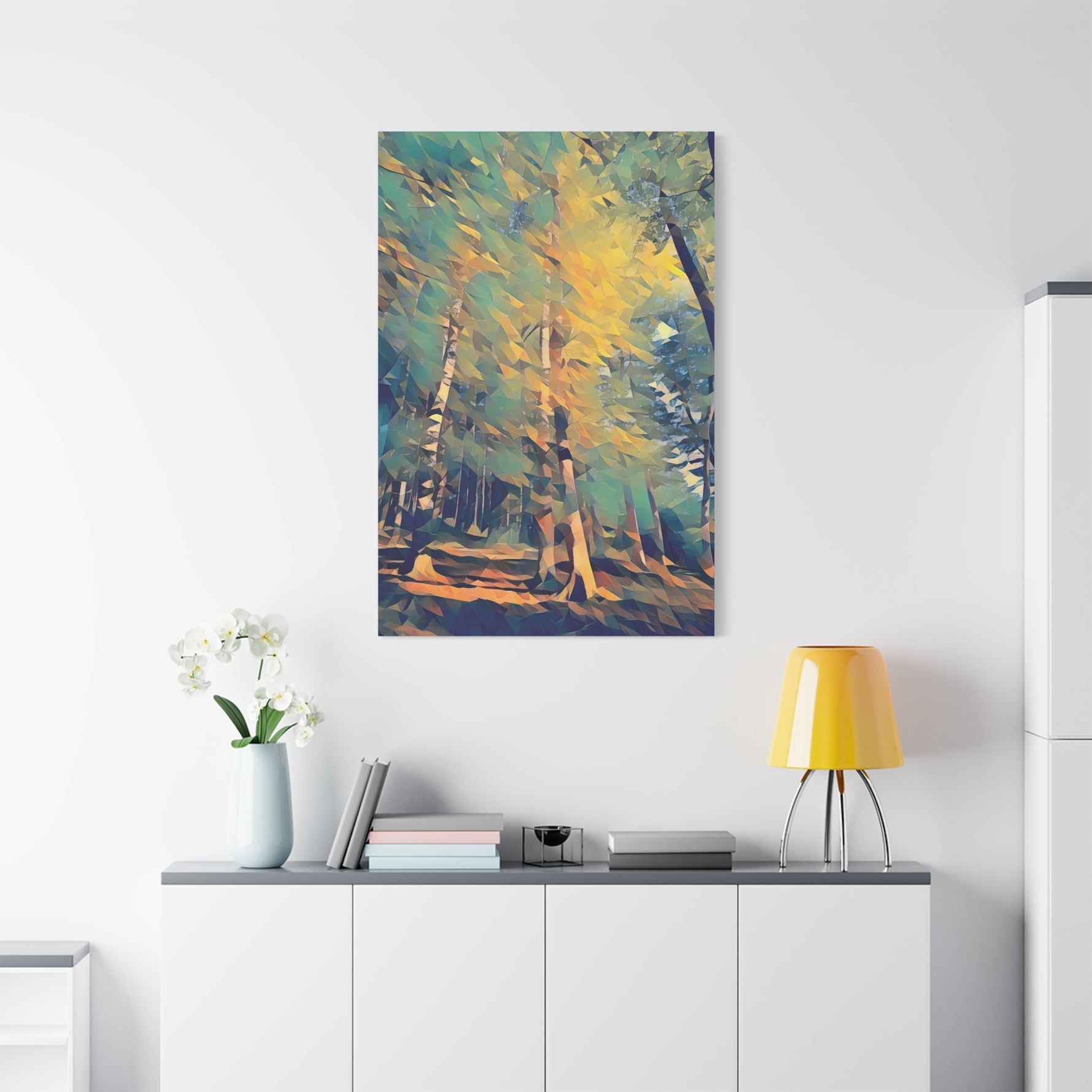 Stretched Matte Canvas - Poly Art - Forest (Variant 01)