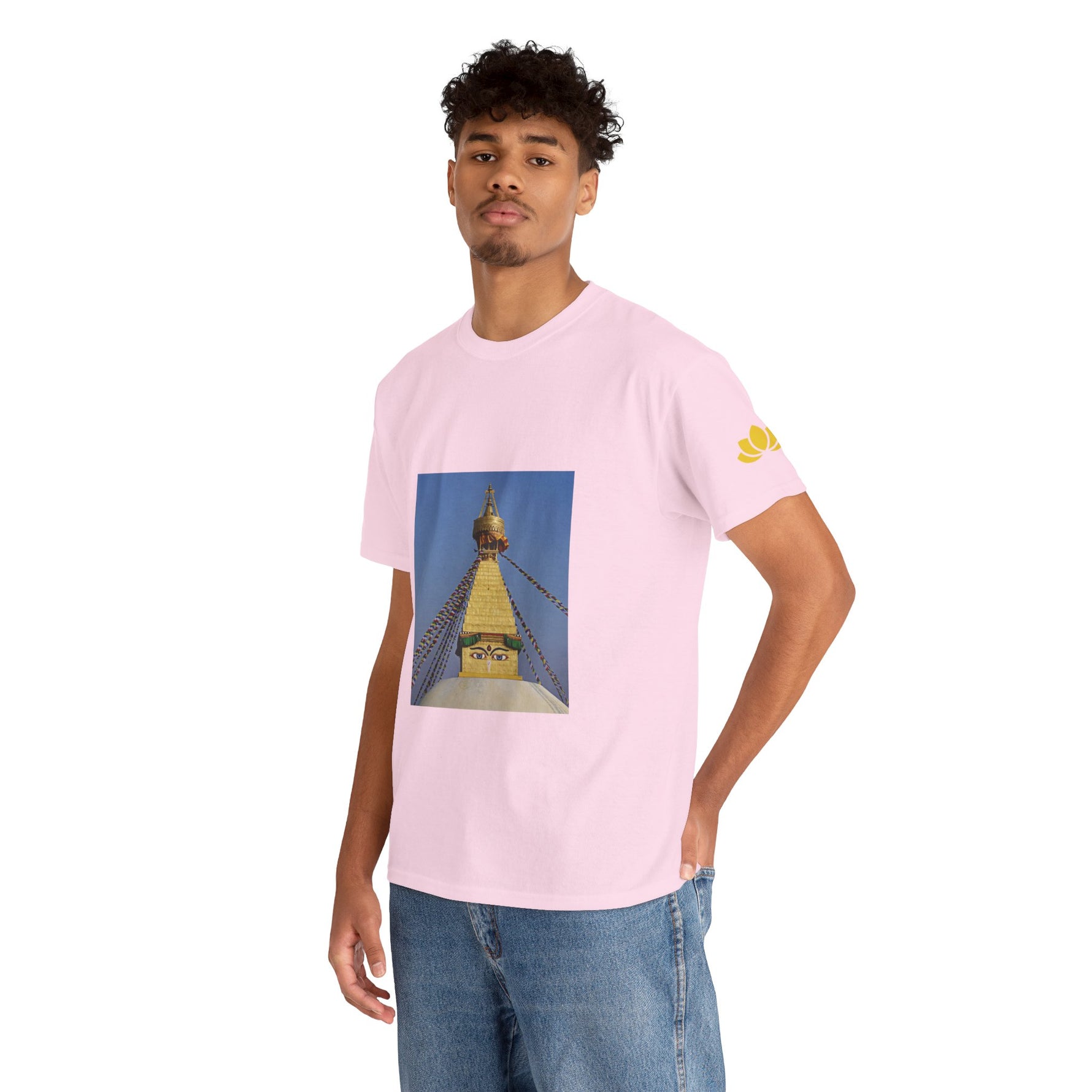 Unisex Heavy Cotton Tee - Nepal, Buddha's Eyes (Variant 3)