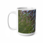 Ceramic White Cup 15oz - Flower of Lavender with bombus insect (Variant 1)
