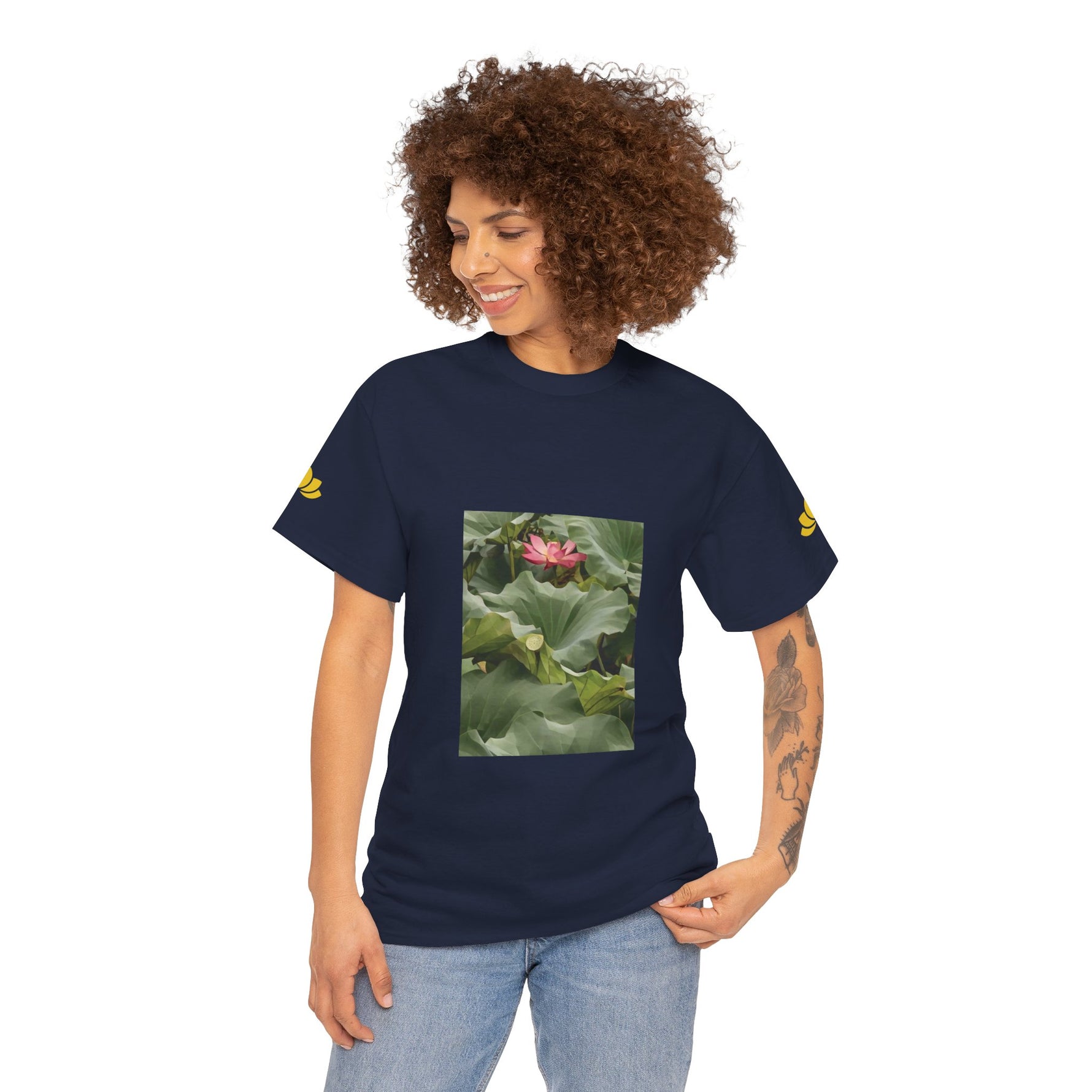 Unisex Heavy Cotton Tee - Poly Art - Flower of Lotus (Variant 2)