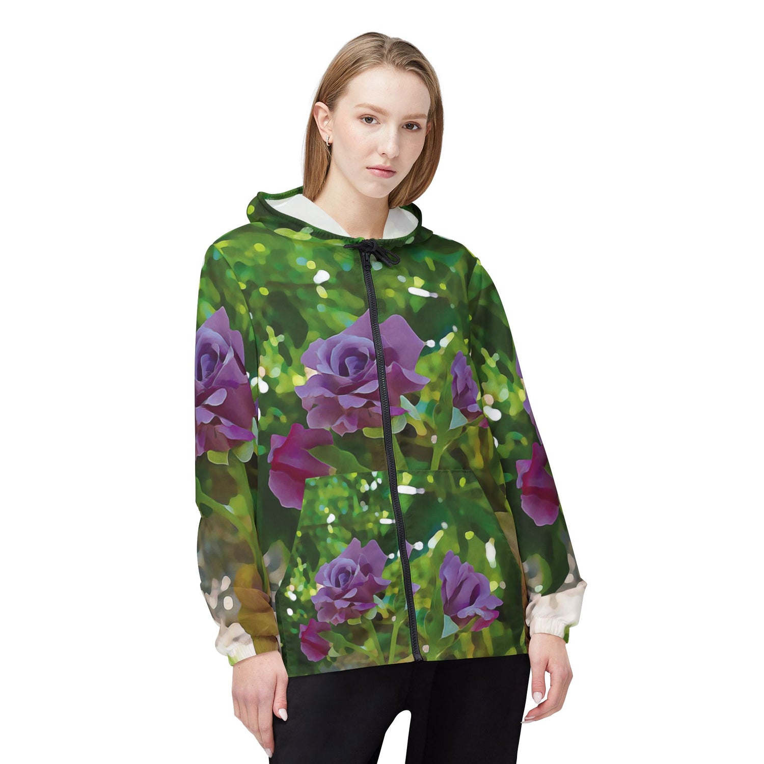 Windbreaker Jacket - Flower of Rose, Small Bouquet