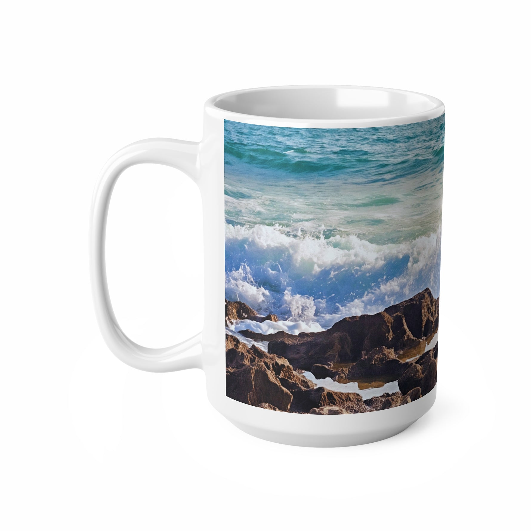 Ceramic White Cup 15oz - Sea (Variant 05)