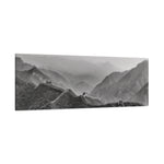 Stretched Matte Canvas - China's Great Wall (B&W variant)