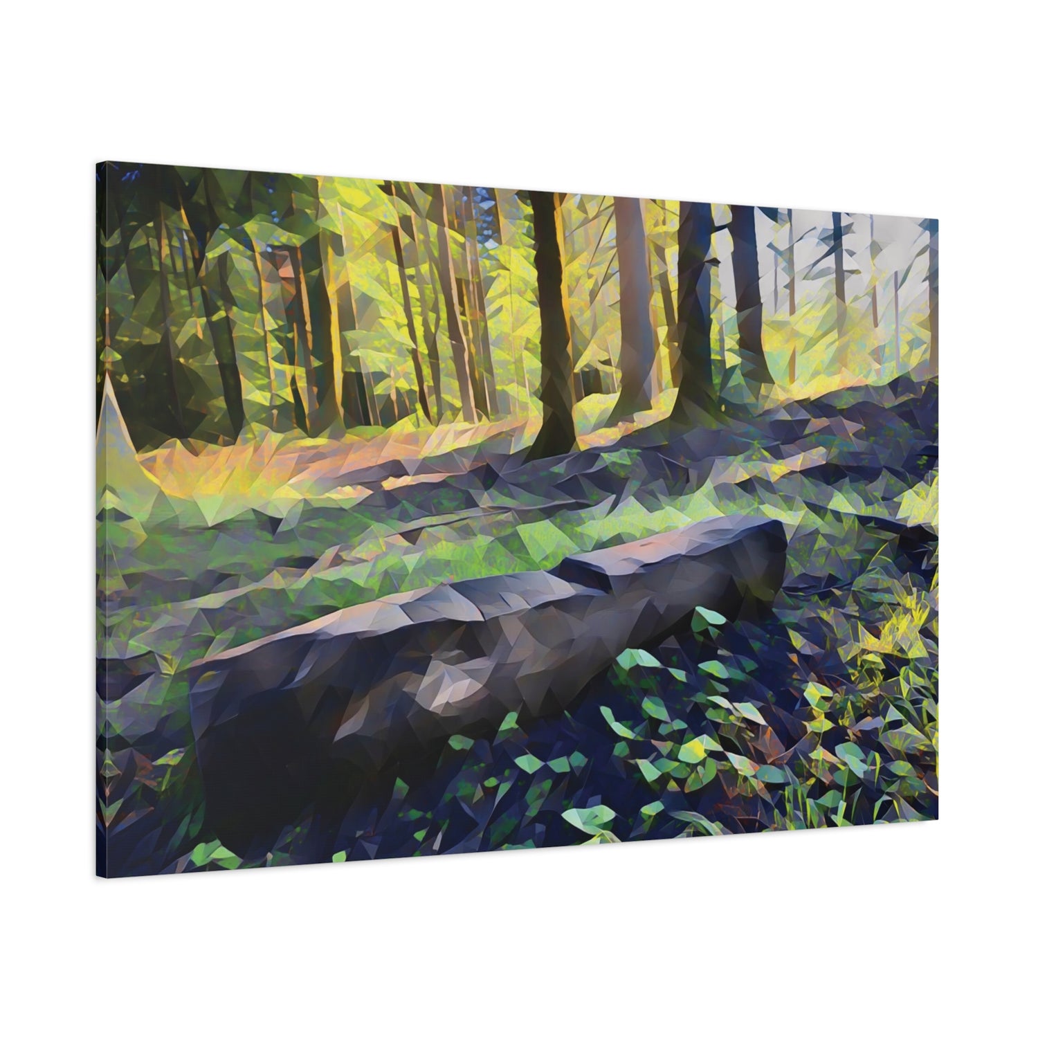 Stretched Matte Canvas - Poly Art - Forest (Variant 11)