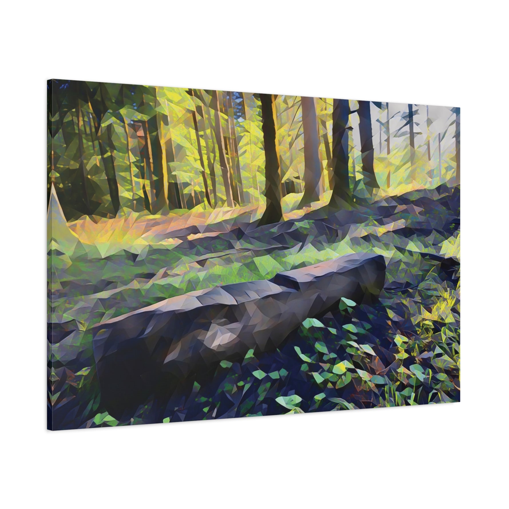 Stretched Matte Canvas - Poly Art - Forest (Variant 11)