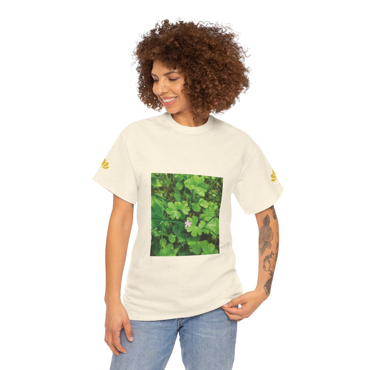 Unisex Heavy Cotton Tee - Flower of Geranium Lucidum