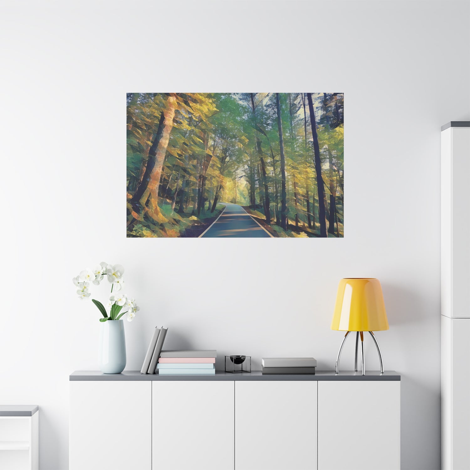 Stretched Matte Canvas - Poly Art - Forest (Variant 10)