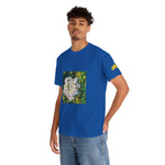 Unisex Heavy Cotton Tee - Poly Art - Flower, White