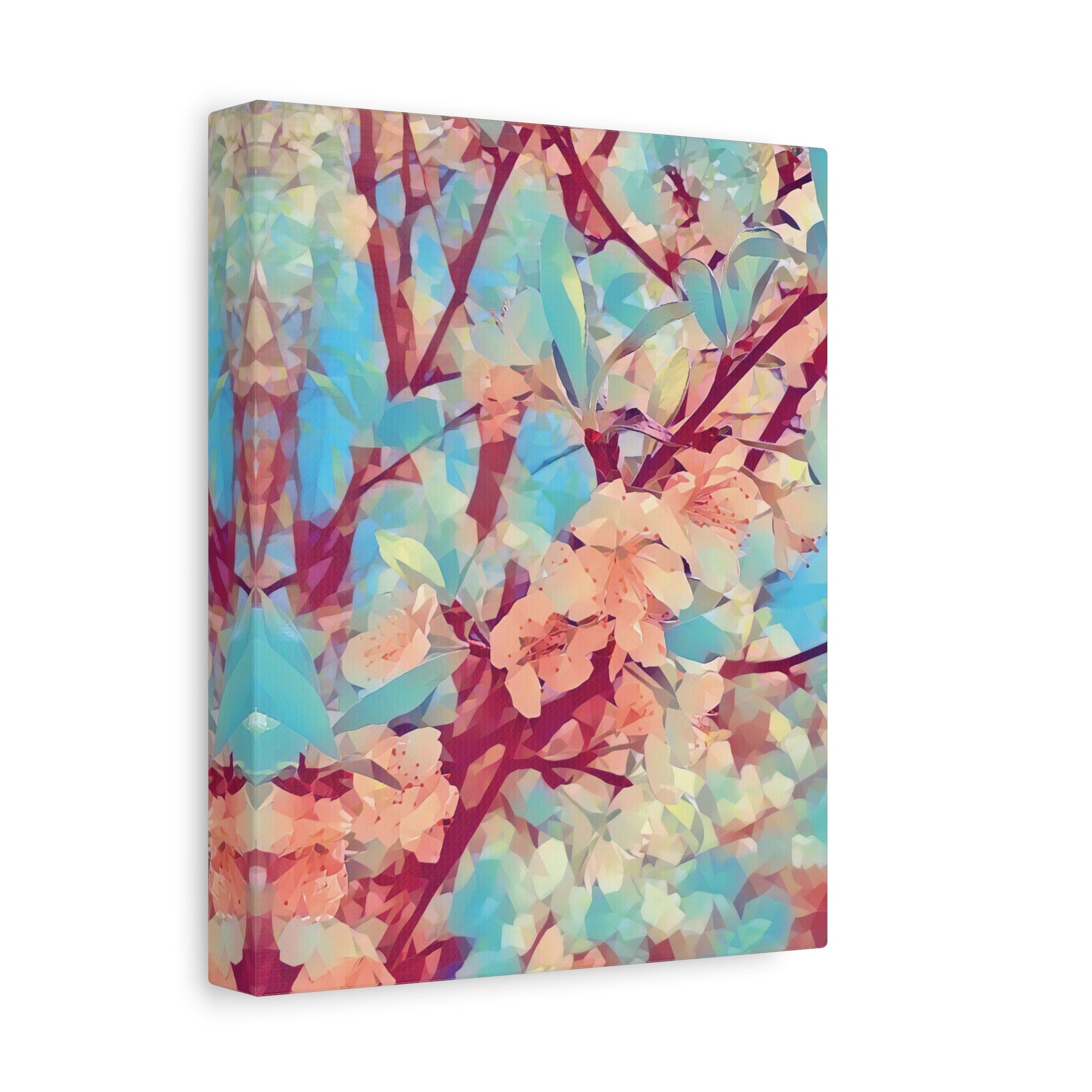 Stretched Matte Canvas - Poly Art - Apple's Tree Flower (Variant 3)