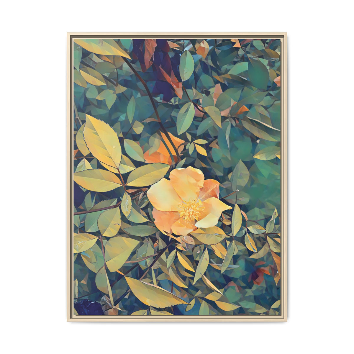 Rose (Sunset) | Poly Art | Framed Canvas