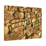 Stretched Matte Canvas - Stone Wall at Sunset