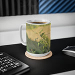 Ceramic White Cup 15oz - Poly Art - Rosehip plant (Variant 1)