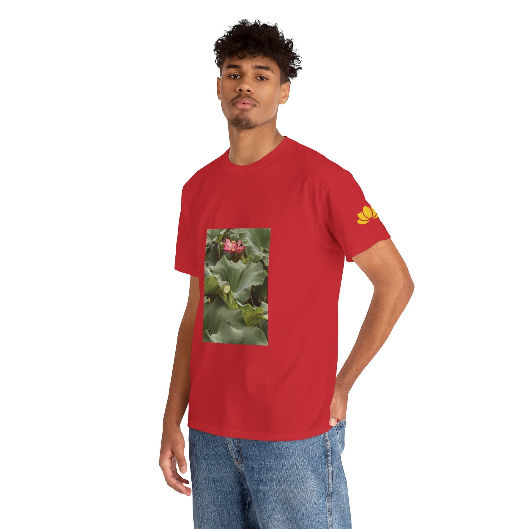 Unisex Heavy Cotton Tee - Poly Art - Flower of Lotus (Variant 2)
