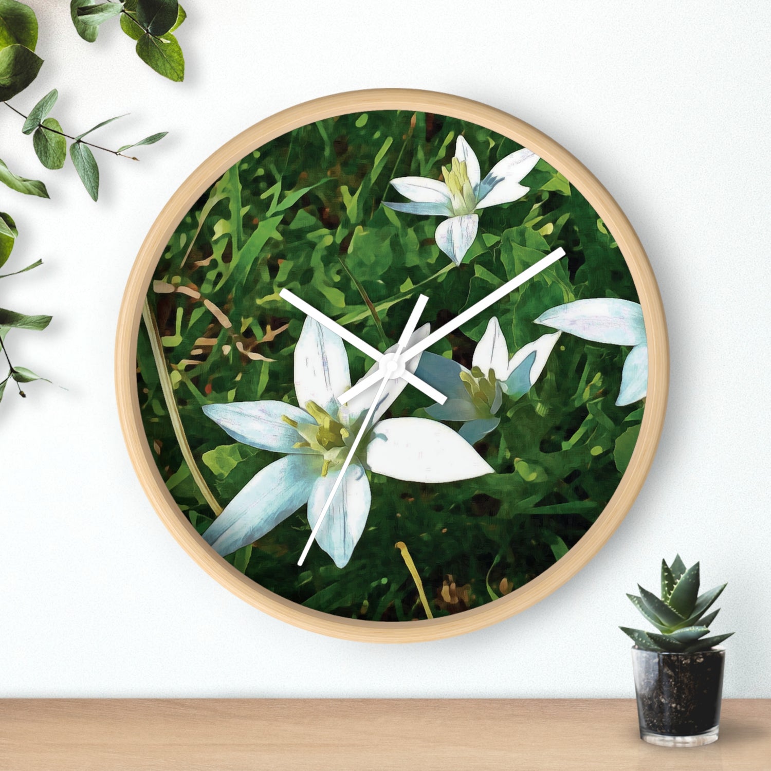 Wall Clock - Flower of Ornithogalum (Variant 1)