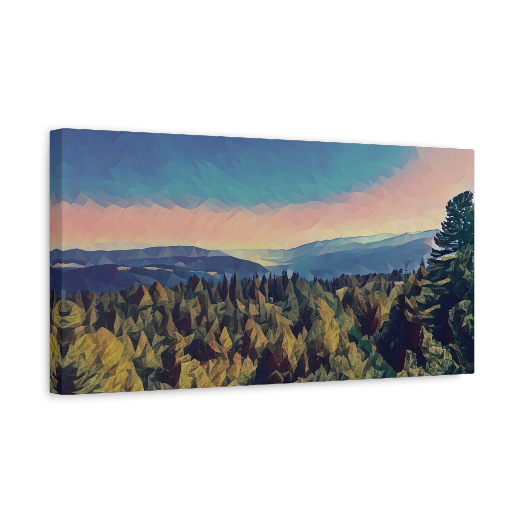 Stretched Matte Canvas - Poly Art - Tuscan Landscape (Variant 1)