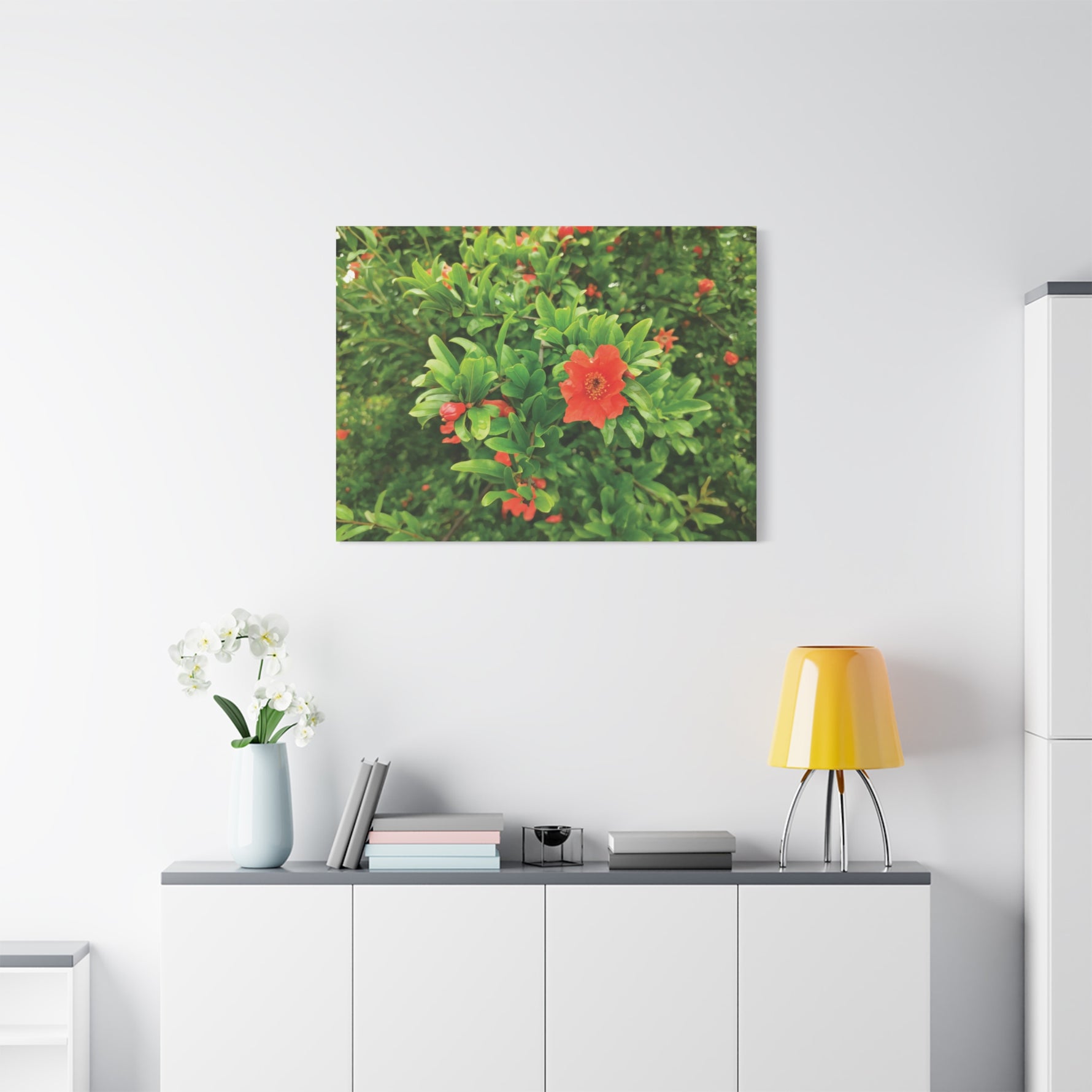 Stretched Matte Canvas - Flower of Melograno (Punica Granatum)