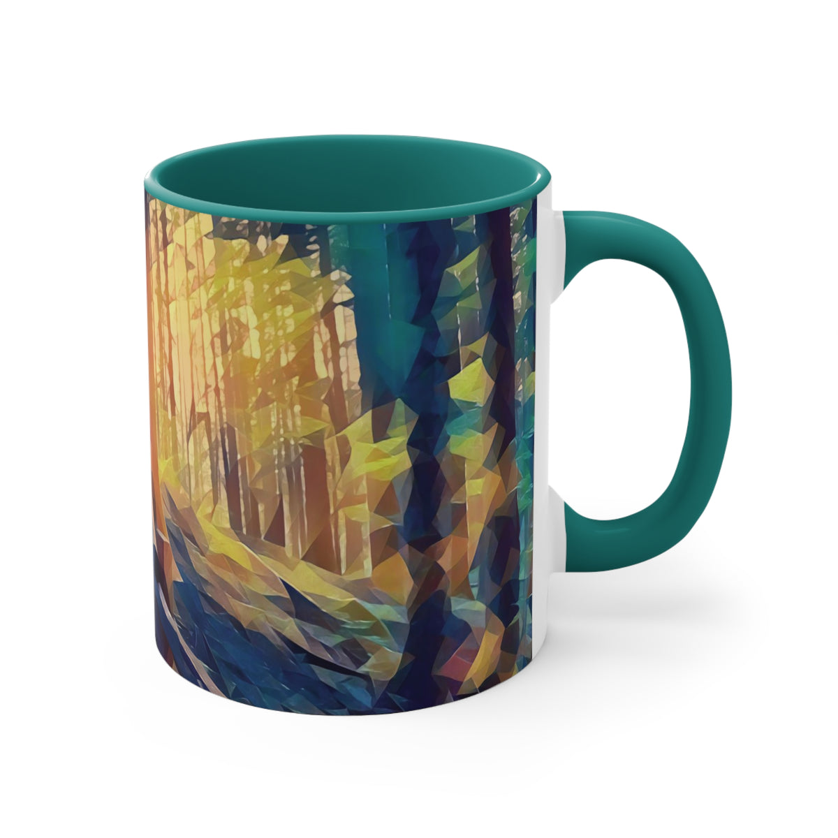 Mug 11oz - Poly Art - Forest, a Path (Variant 1)