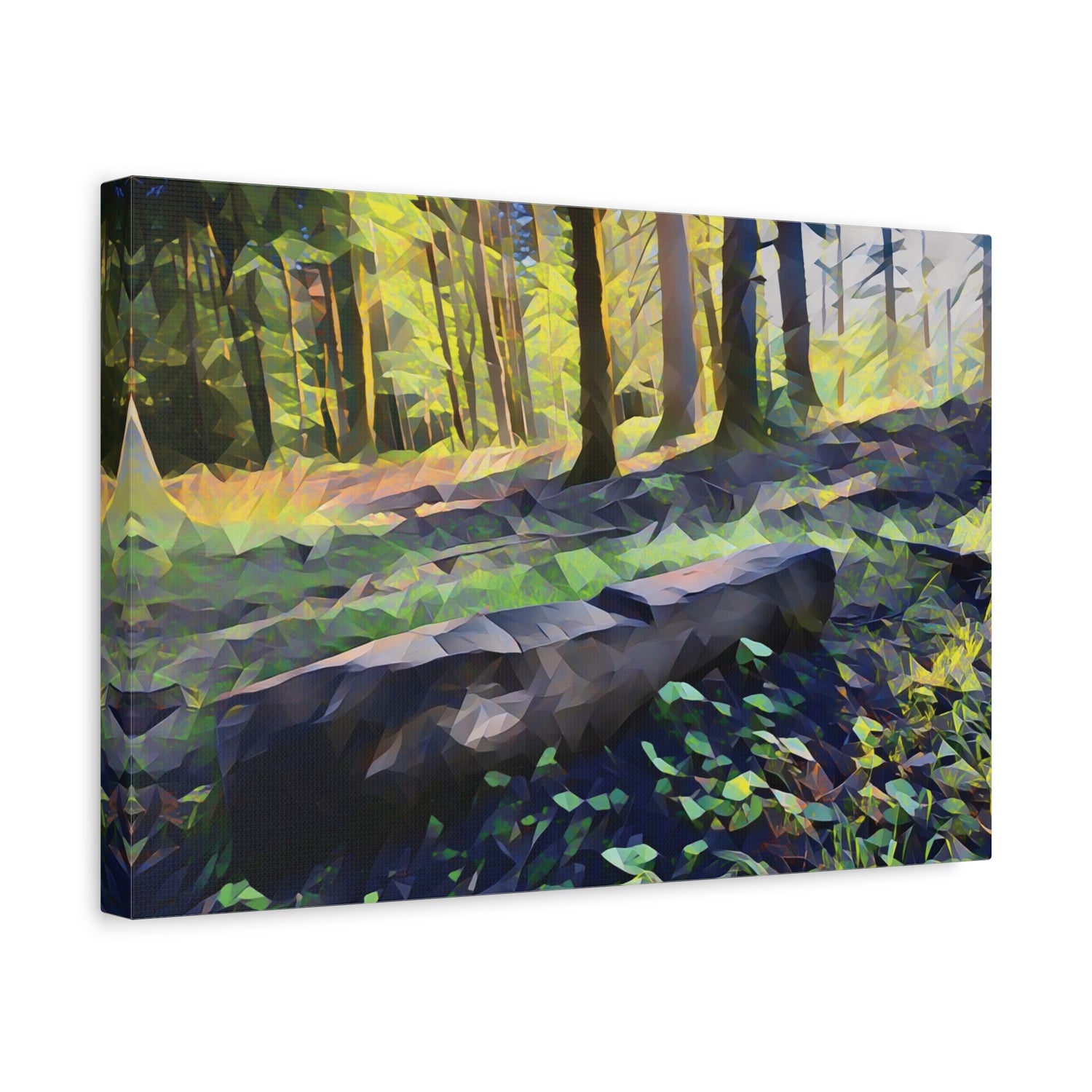 Stretched Matte Canvas - Poly Art - Forest (Variant 11)
