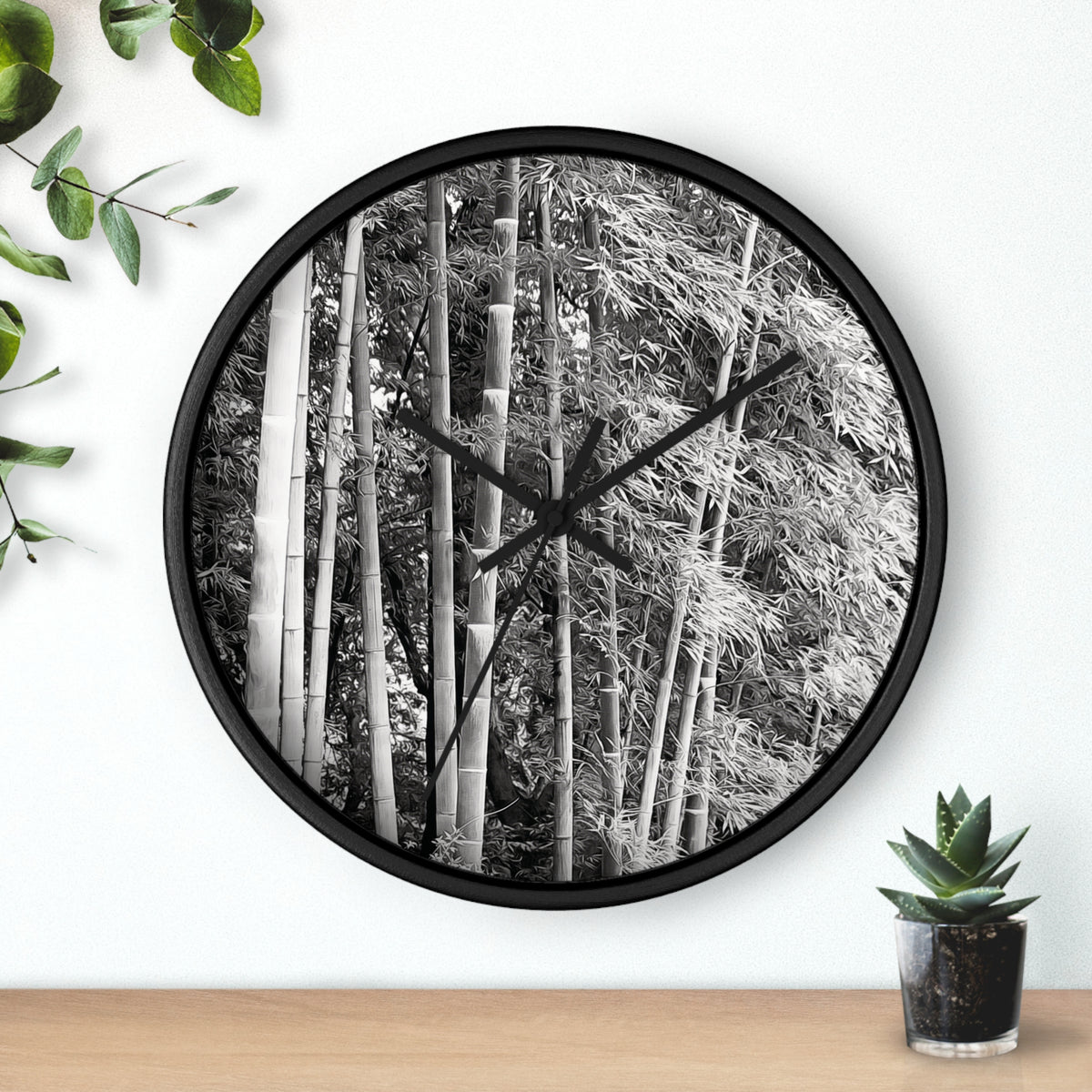 Wall Clock - Bamboo (B&W Variant)