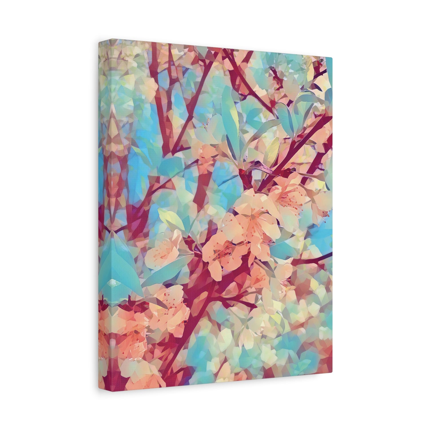 Stretched Matte Canvas - Poly Art - Apple's Tree Flower (Variant 3)