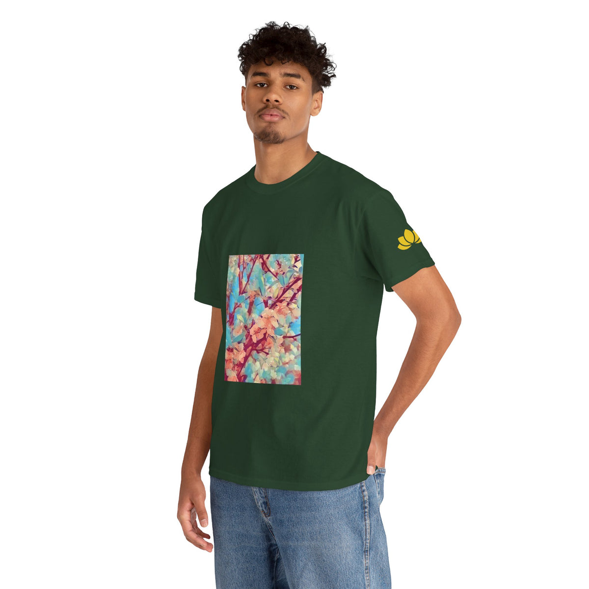 Unisex Heavy Cotton Tee - Poly Art - Apple's Tree Flower (Variant 3)