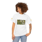 Unisex Heavy Cotton Tee - Flower, White