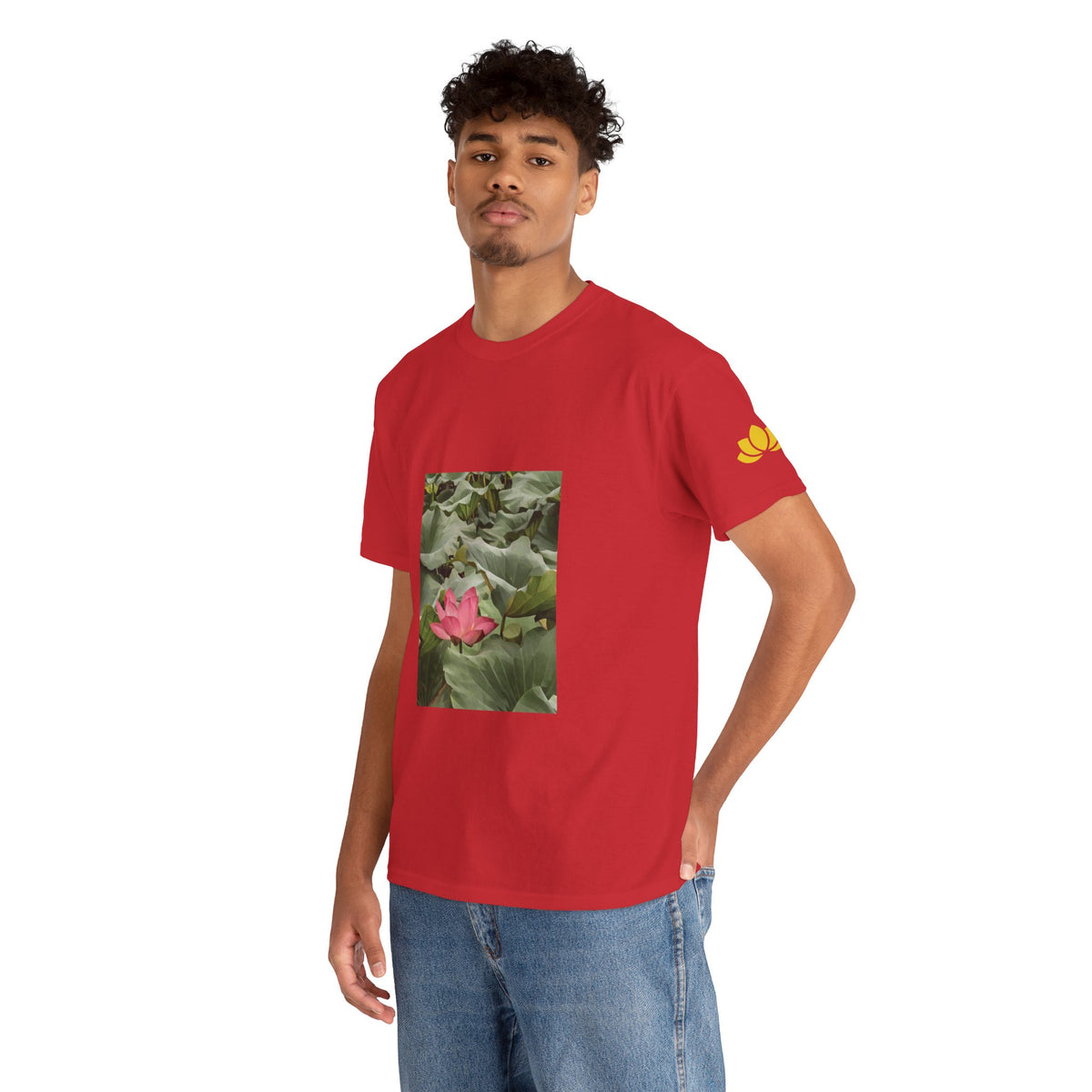 Unisex Heavy Cotton Tee - Poly Art - Flower of Lotus (Variant 1)