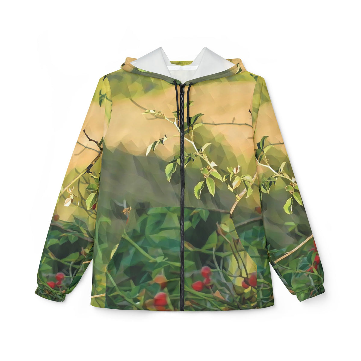 Windbreaker Jacket - Poly Art - Rosehip Plant