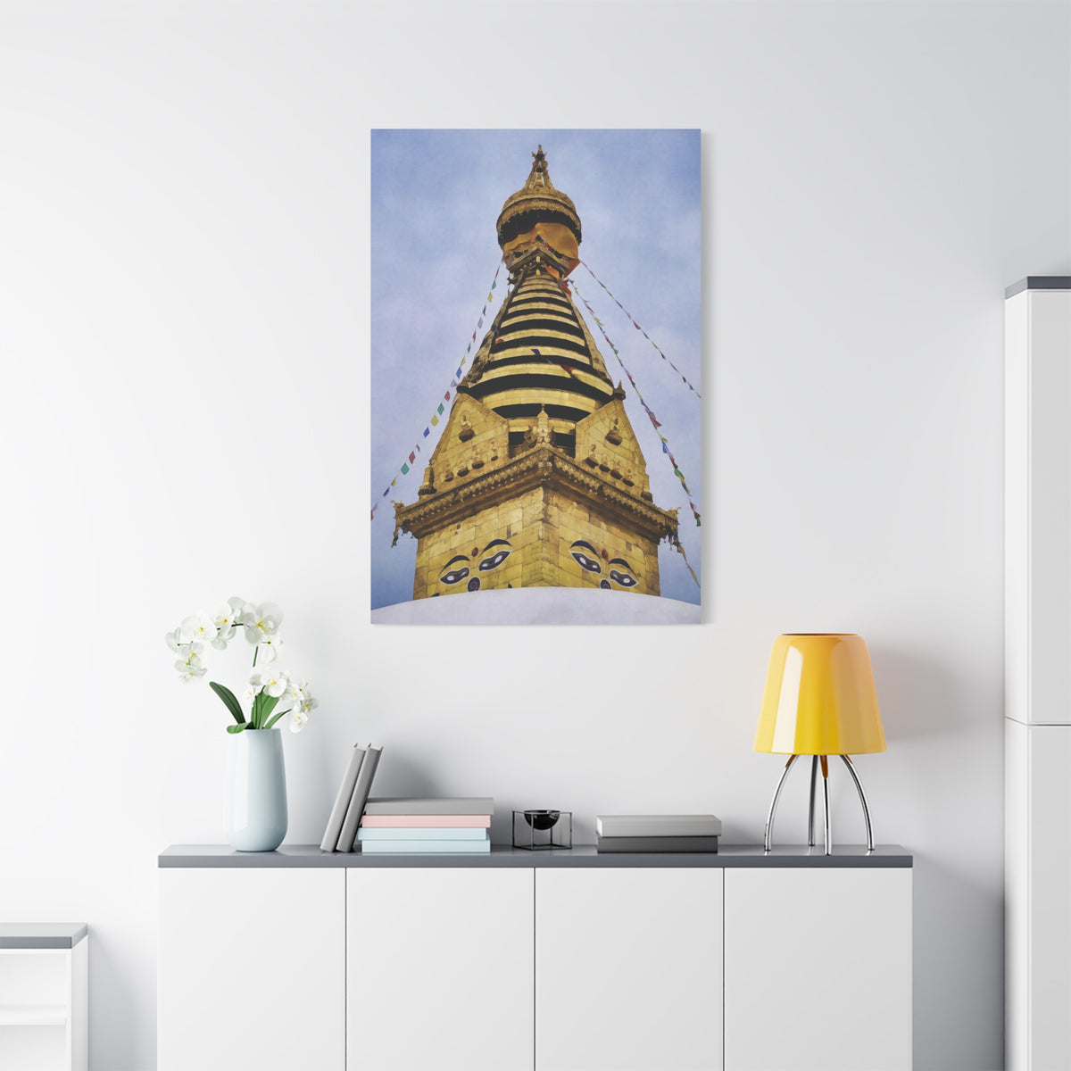 Stretched Matte Canvas - Nepal, Stupa with Buddha's Eyes (Variant 7)