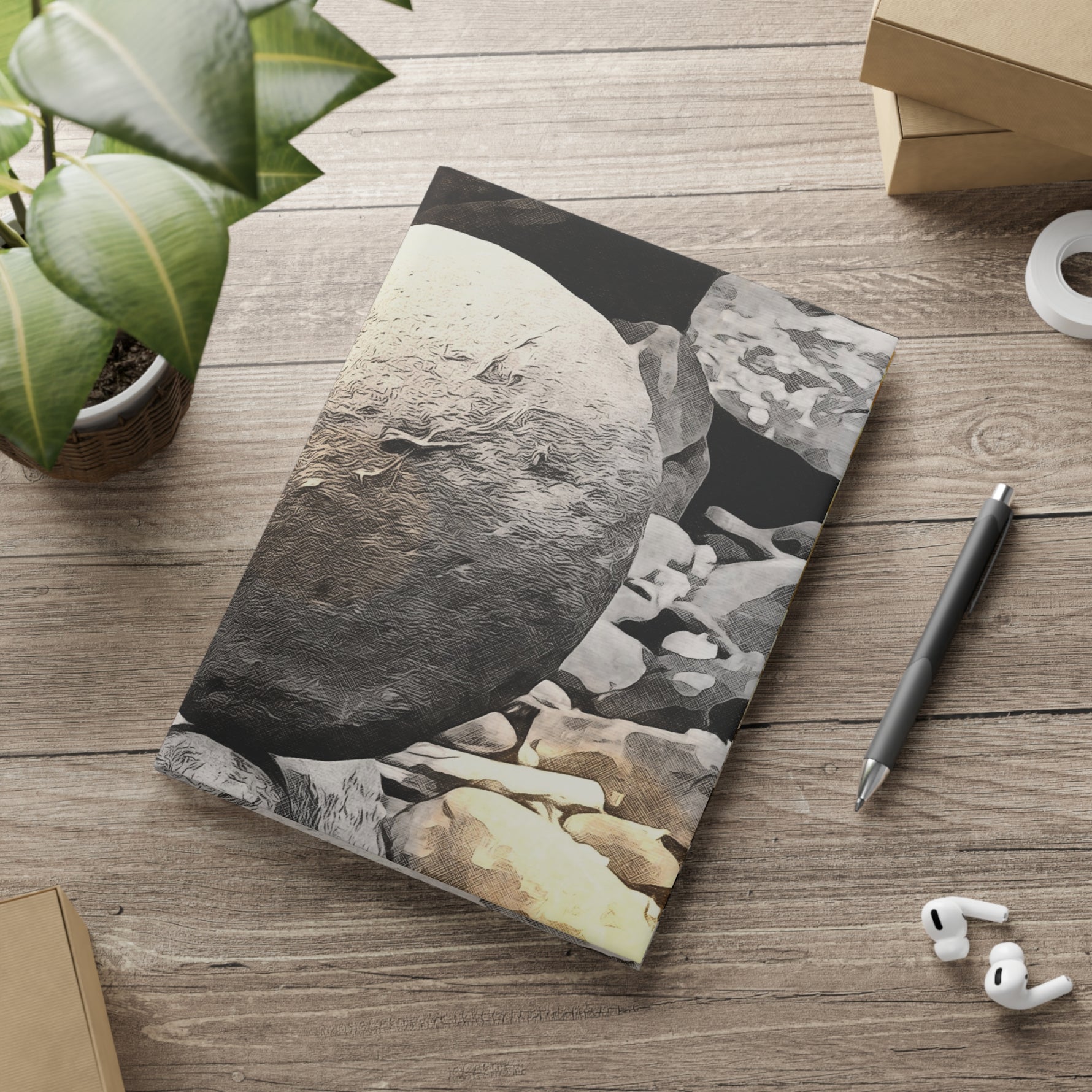 Hardcover Notebook with Puffy Covers - Stone Balance (Variant 1)