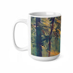 Ceramic White Cup 15oz - Poly Art - Forest (Variant 04)