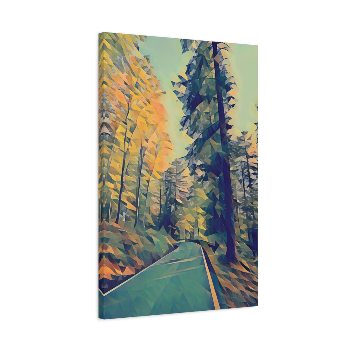 Stretched Matte Canvas - Poly Art - Forest (Variant 04)